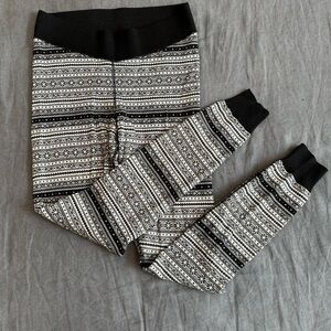 TNA Black and White Fair Isle Leggings